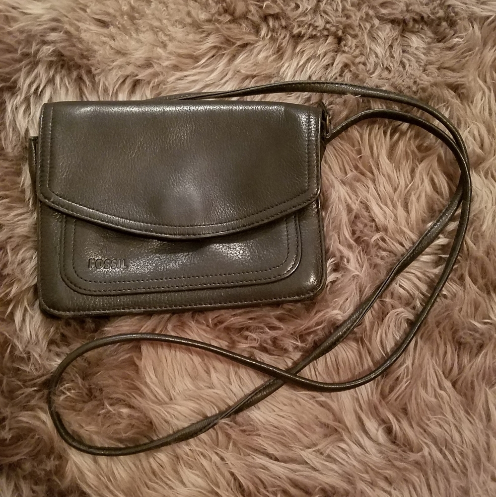 Black Leather Fossil Crossbody